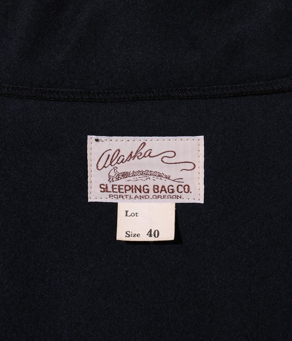 ALASKA SLEEPING BAG NAVY WOOL MELTON "STAG JACKET"