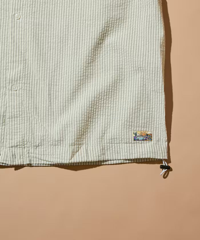 FREAK'S STORE for BEACH & FES Seersucker Spindle Regular Collar Long Sleeve Shirt