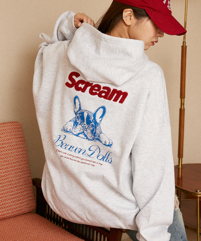 Sagara Embroidery French Bulldog Fleece-Lined Hoodie Limited Edition