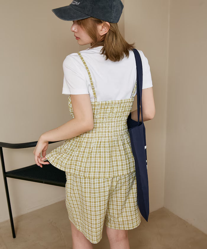 Shearling camisole x short pants set limited edition