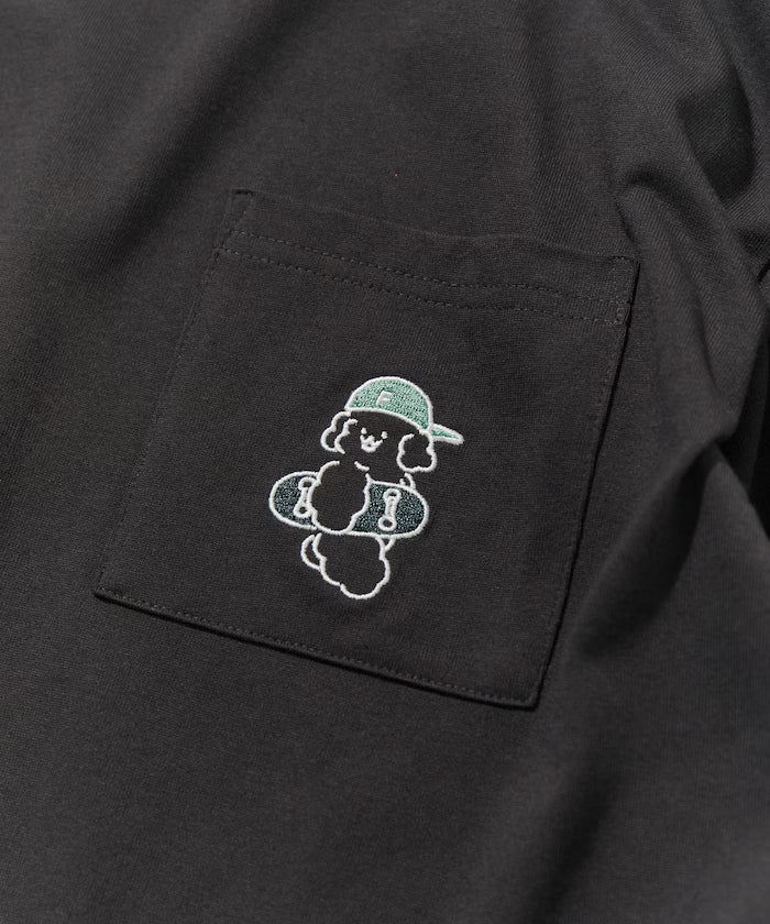 tombonia/Tombonia Back Print Crew Neck Pocket T-Shirt/Skate Boy