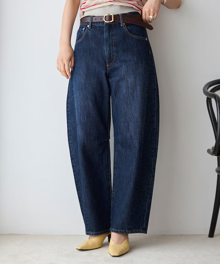 [March 11, 12:00 release] Heart Studs Curvy Denim / Wide Silhouette