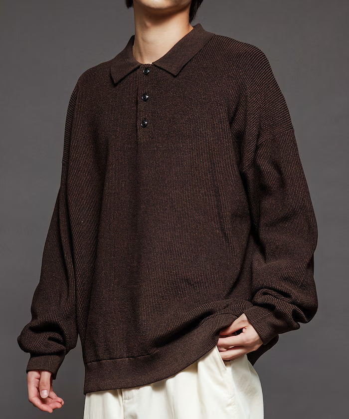Relaxed Fit Cable Knit Polo Color Knit [Limited Release]