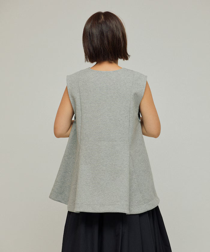 Cardboard Peplum V-Neck Vest