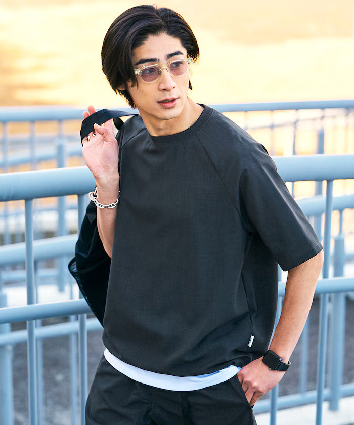 AiRide/Air Ride Relaxed Fit Raglan Short Sleeve Pullover/Moisture Wicking/UV Cut/Hem Code [Limited Edition]