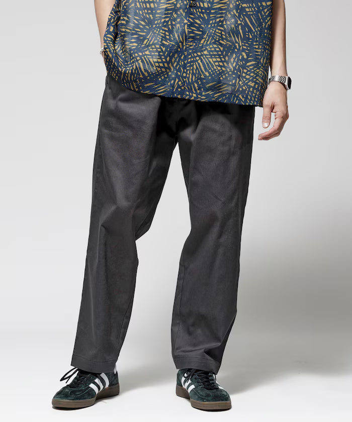 Wide Silhouette Drawstring Chino Pants / Tapered Silhouette Easy Chino Pants