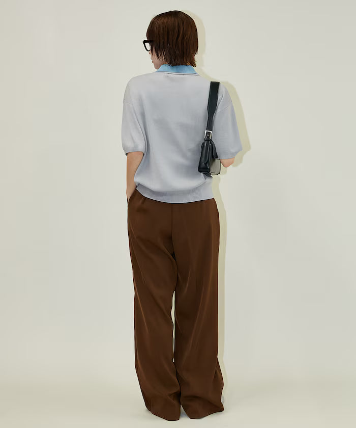 Color Scheme 2-Panel Collar Short Sleeve Knit Polo Shirt Limited Edition