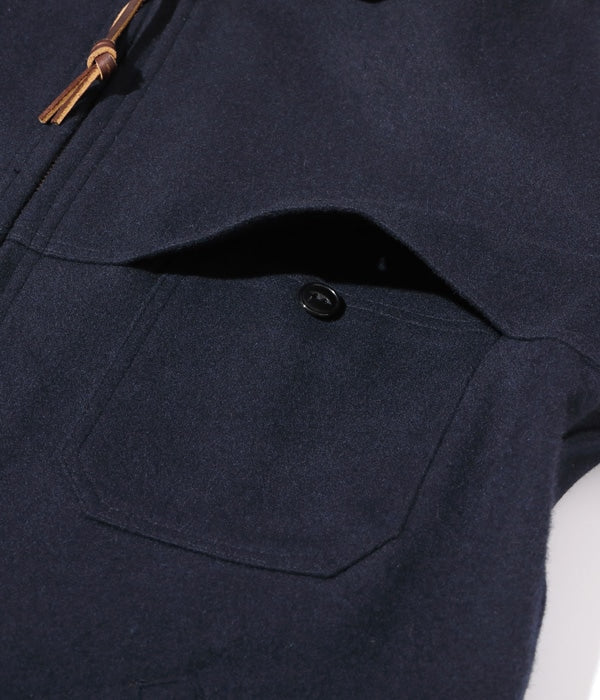 ALASKA SLEEPING BAG NAVY WOOL MELTON "STAG JACKET"