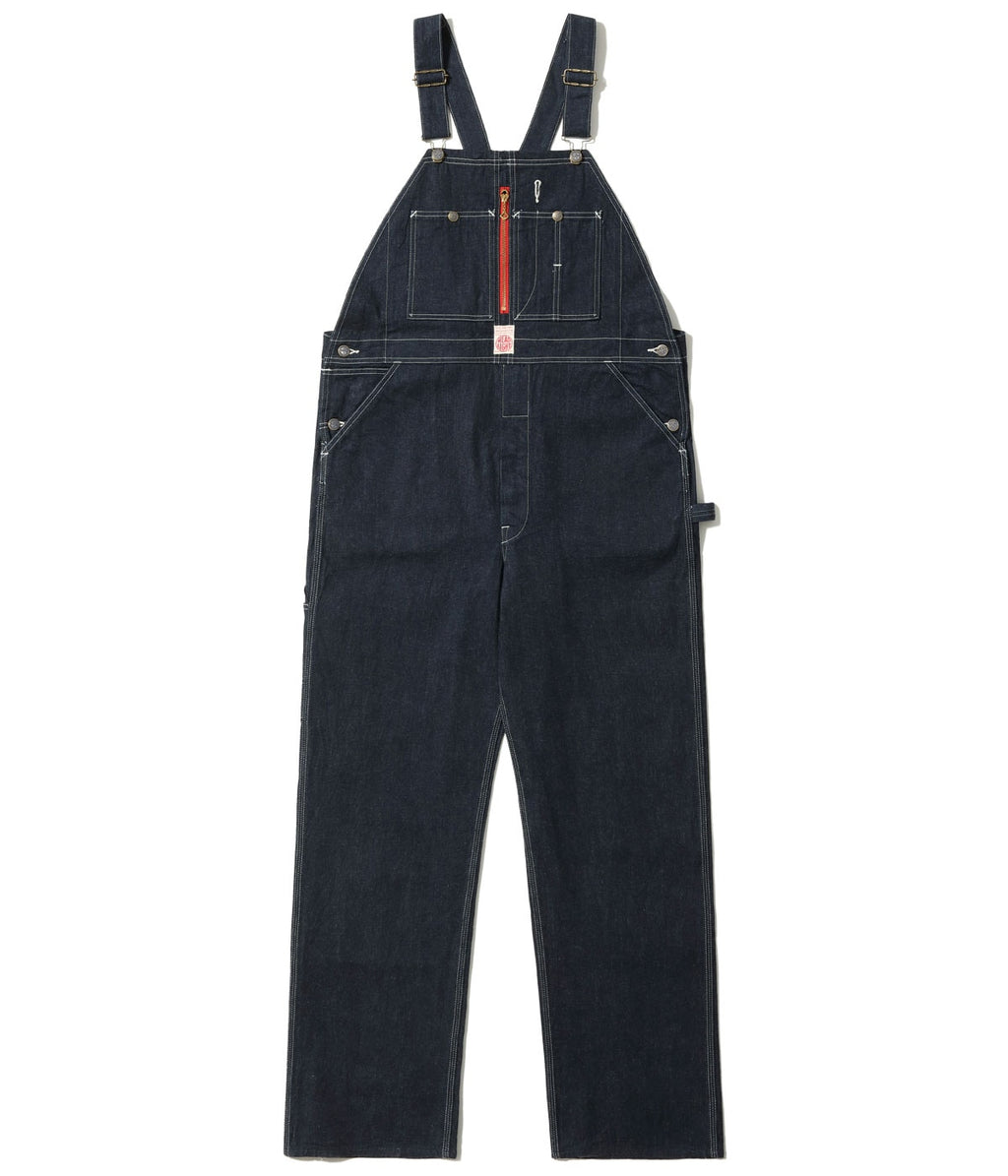 HEADLIGHT 11oz. BLUE DENIM LOW BACK OVERALLS - ONE WASH