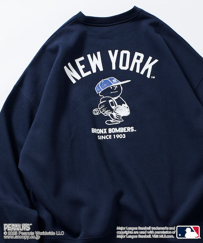 MLB×PEANUTS Exclusive Big Silhouette Back Print Crew Neck Sweat/YANKEES [Limited Edition] - Navy