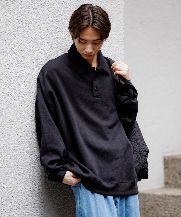 Relaxed Fit Spindle Polo Collar Sweat / Hem Code [Limited Edition]