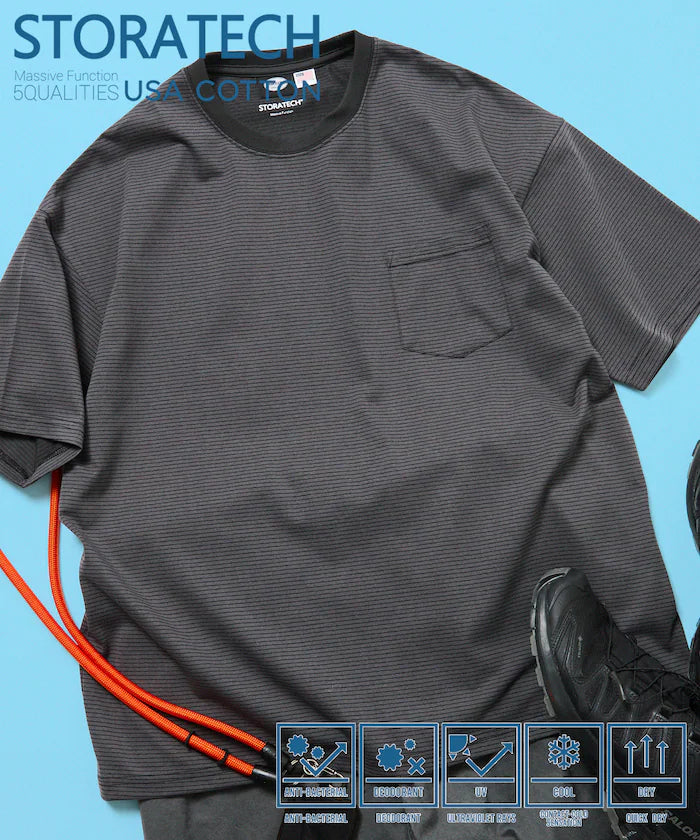 STORATECH Big Silhouette Pocket T-shirt/Antibacterial/Odor-resistant/Antimicrobial/UV Cut/Contact Cooling/Quick Drying 【Limited Edition】