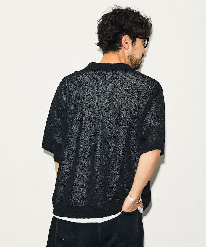 Dry Touch Boucle Yarn Knit Polo Shirt