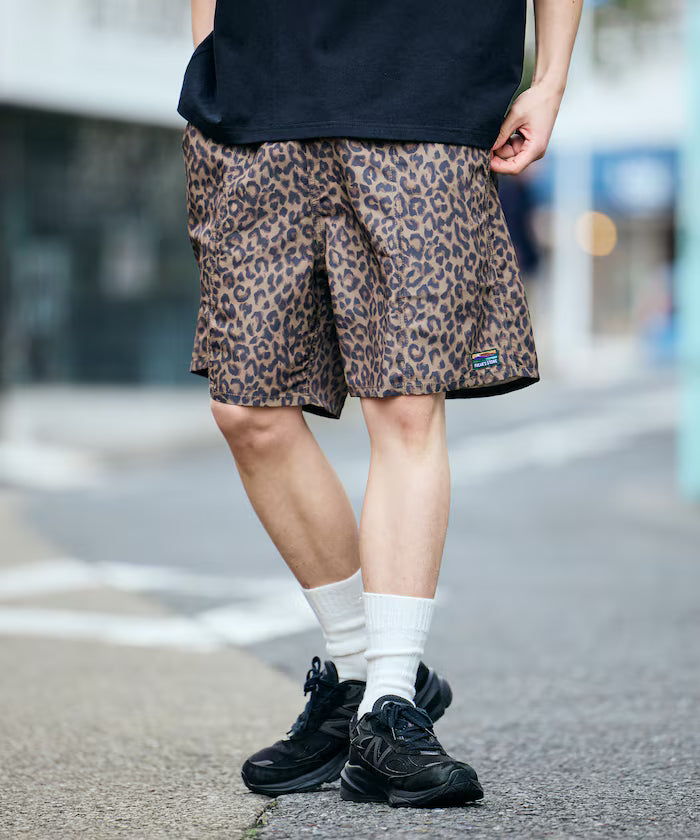 Cotton Nylon Packable Easy Shorts [Limited Edition] - Yellow Leopard