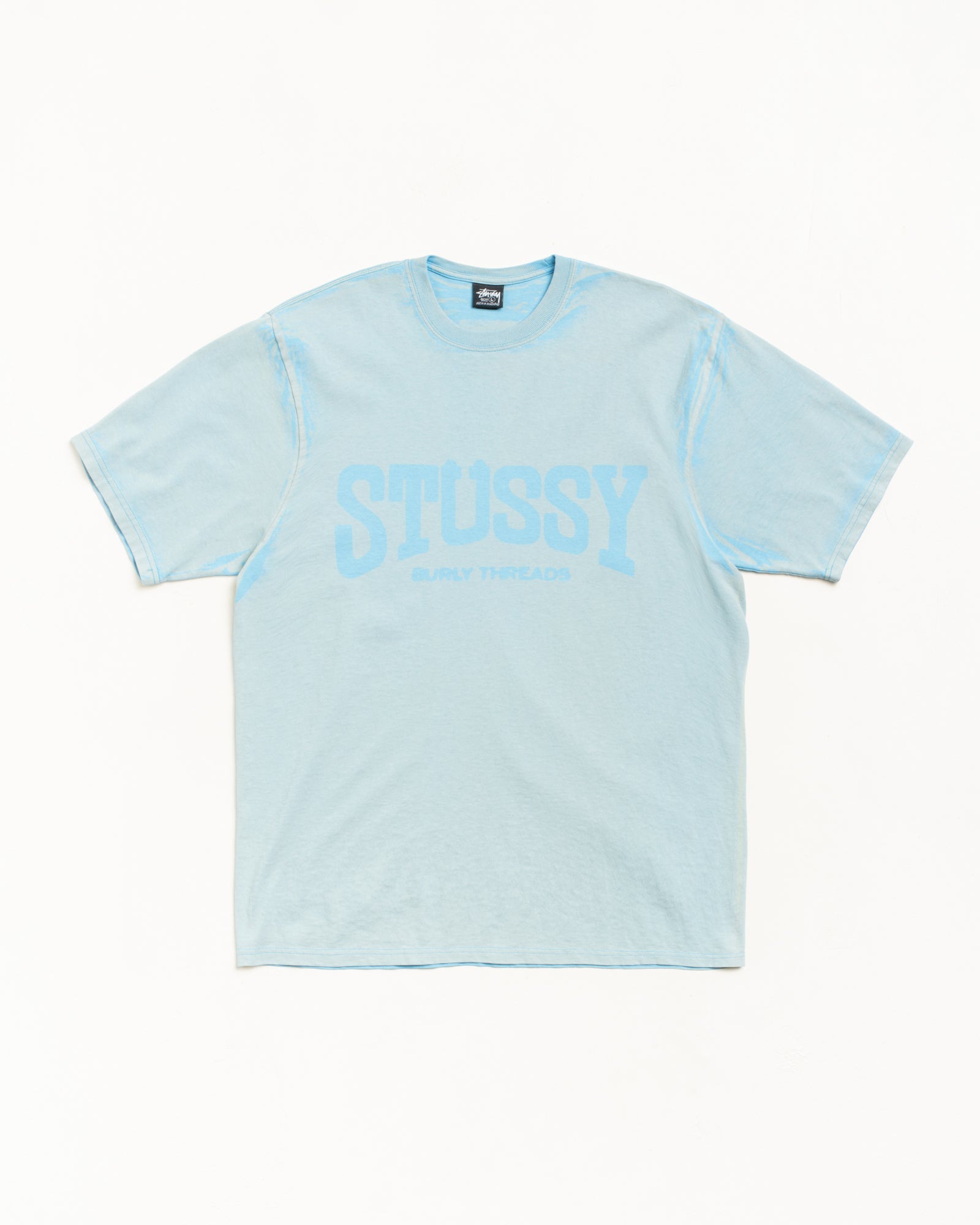 BURLY STONE WASHED TEE - Sky Blue