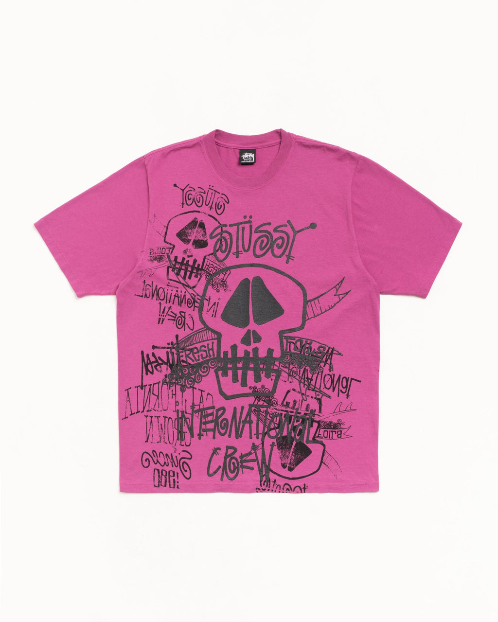 SKULLS TEE PIGMENT DYED - Berry