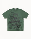 SKULLS TEE PIGMENT DYED - Pine