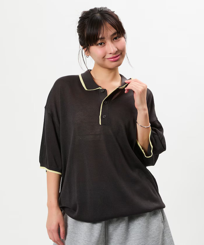 Limited Release Relaxed Fit Color Block Knit Polo Shirt