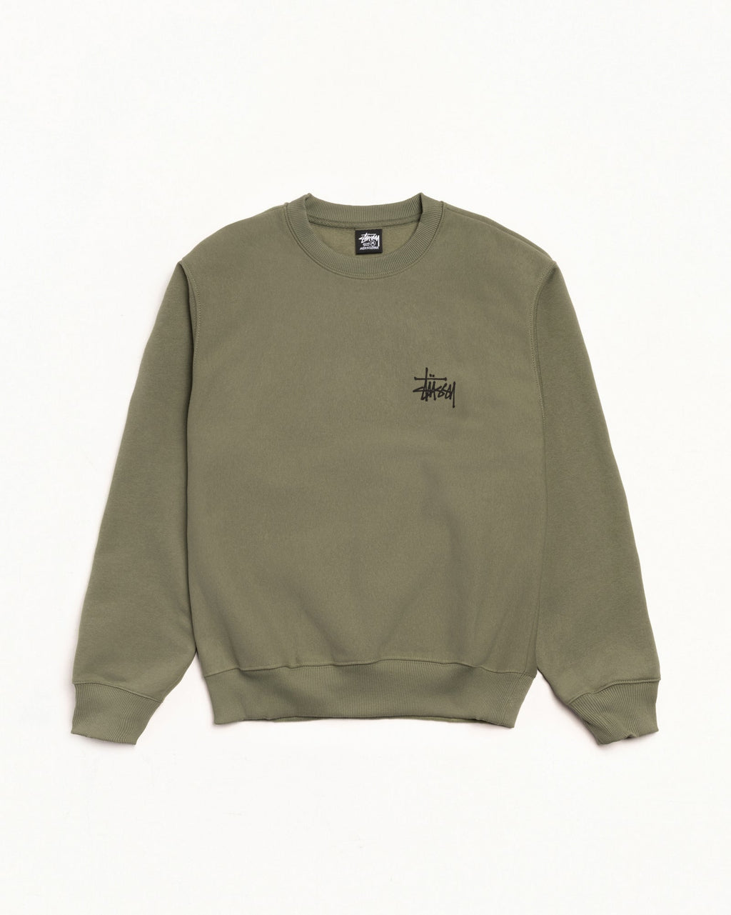 BASIC STÜSSY CREW - Olive
