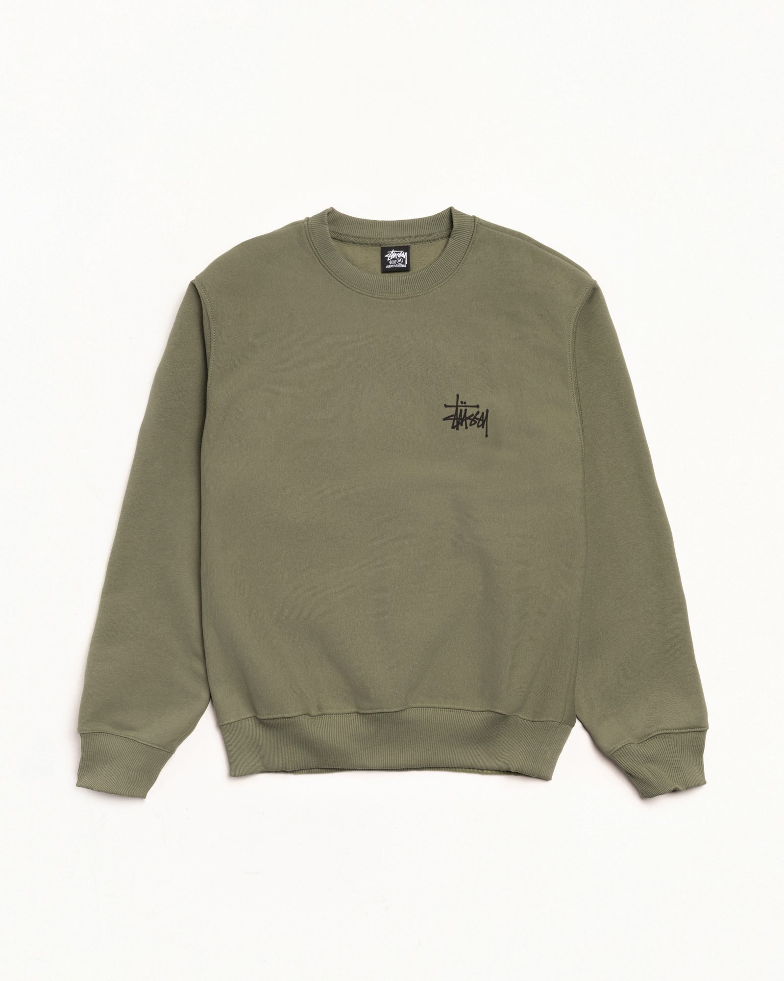 BASIC STÜSSY CREW - Olive