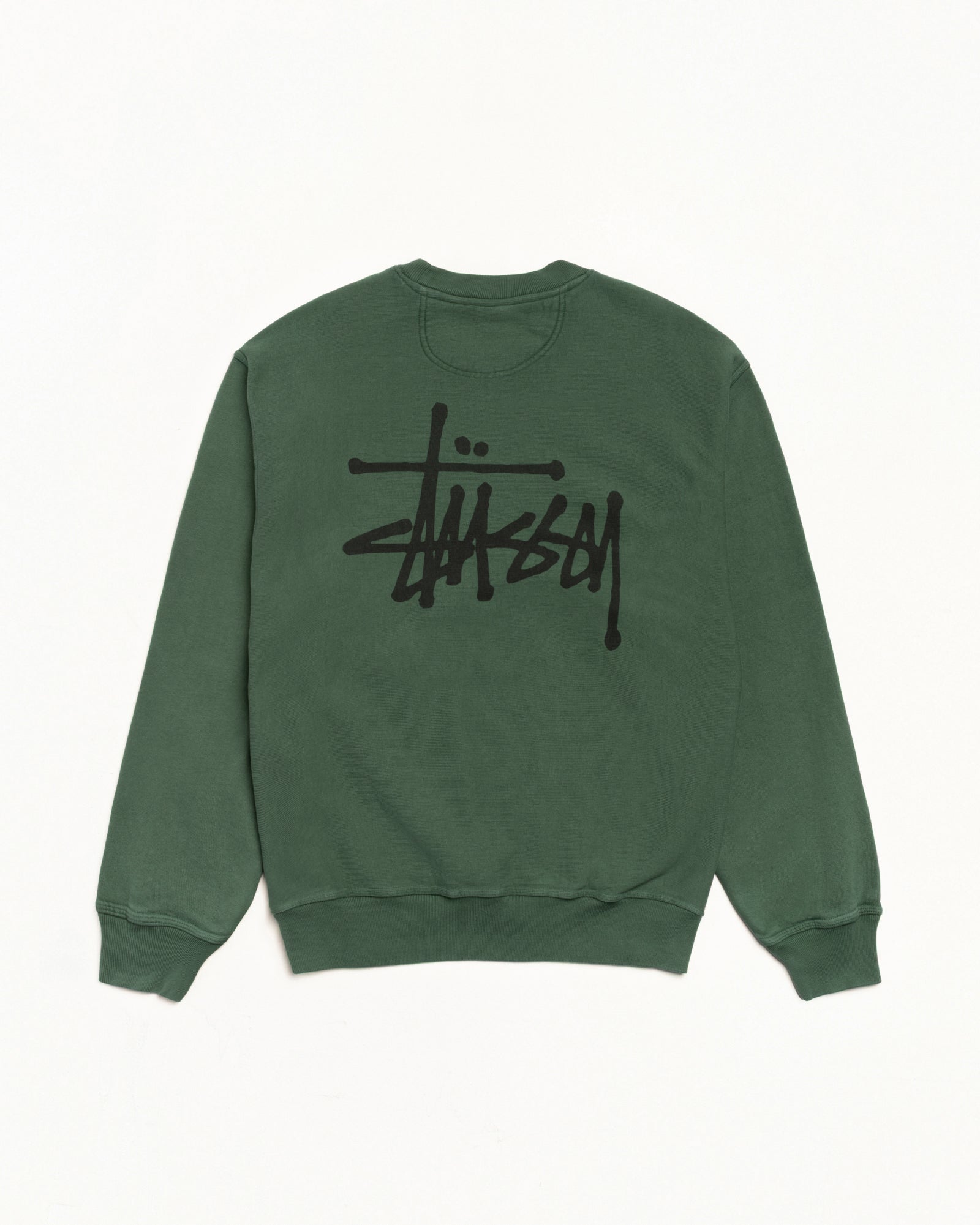 BASIC STÜSSY CREW PIGMENT DYED - Pine