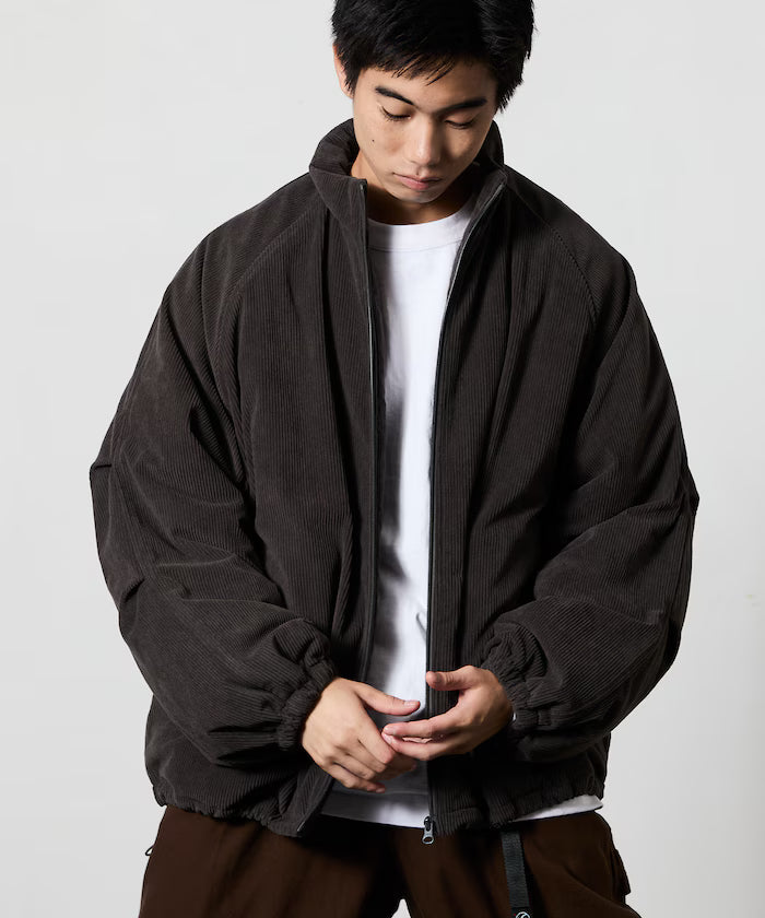 Relaxed Fit Corduroy Mid Padding Stand Blouson [Limited Edition] - Black