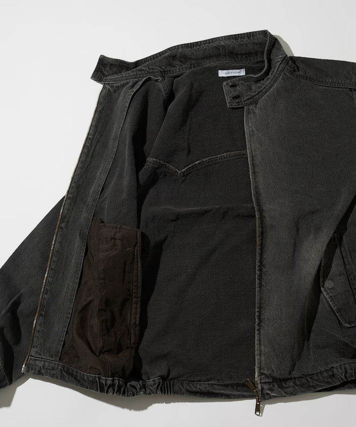 Relaxed Fit Harrington Denim Jacket