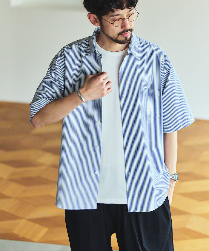 AIRDRY HIGH TECHYARN High-performance material broad regular collar shirt short sleeve quick-drying moisture absorption