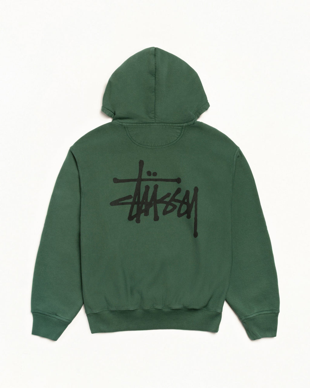 BASIC STÜSSY ZIP HOODIE PIGMENT DYED - Pine
