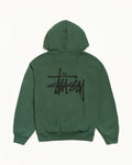 BASIC STÜSSY ZIP HOODIE PIGMENT DYED - Pine