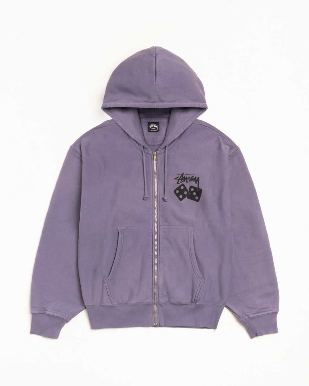 DICE ZIP HOODIE PIGMENT DYED - Grape