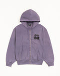 DICE ZIP HOODIE PIGMENT DYED - Grape