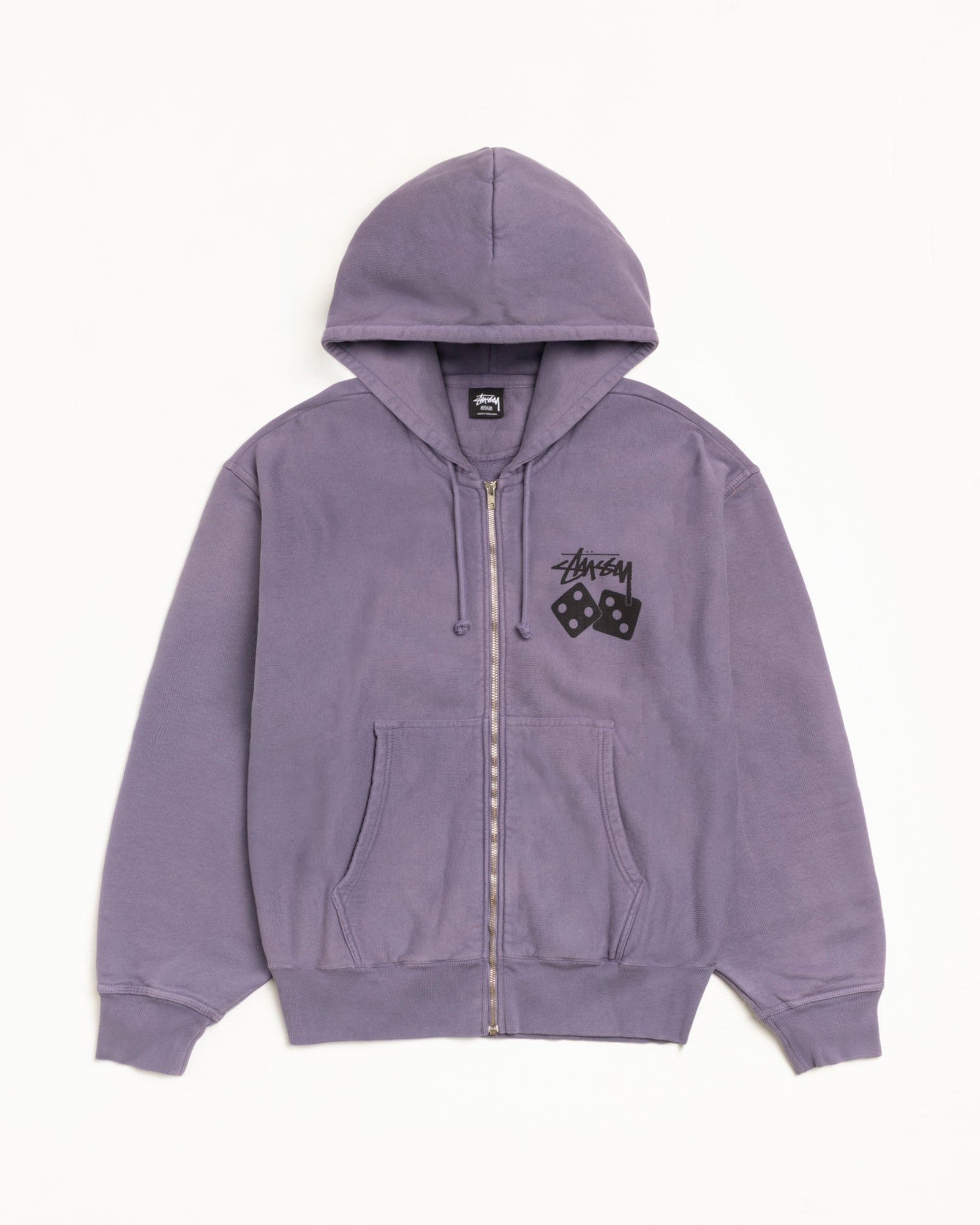 DICE ZIP HOODIE PIGMENT DYED - Grape