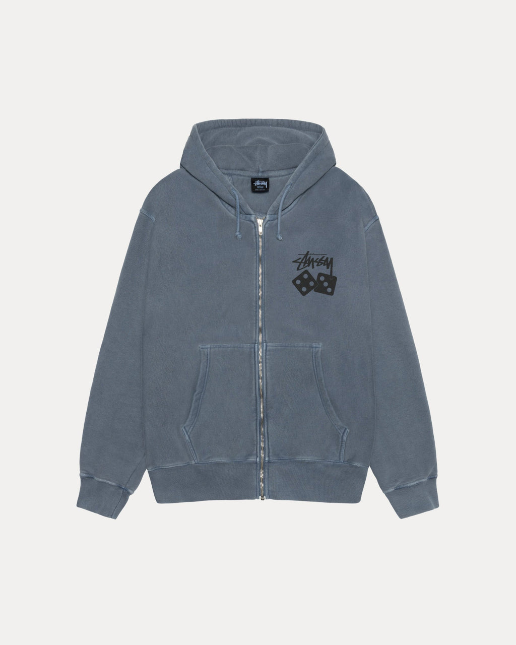DICE ZIP HOODIE PIGMENT DYED - Navy