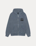 DICE ZIP HOODIE PIGMENT DYED - Navy