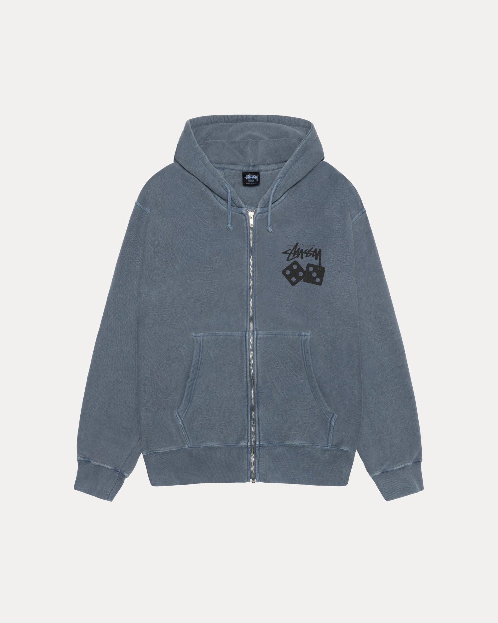 DICE ZIP HOODIE PIGMENT DYED - Navy