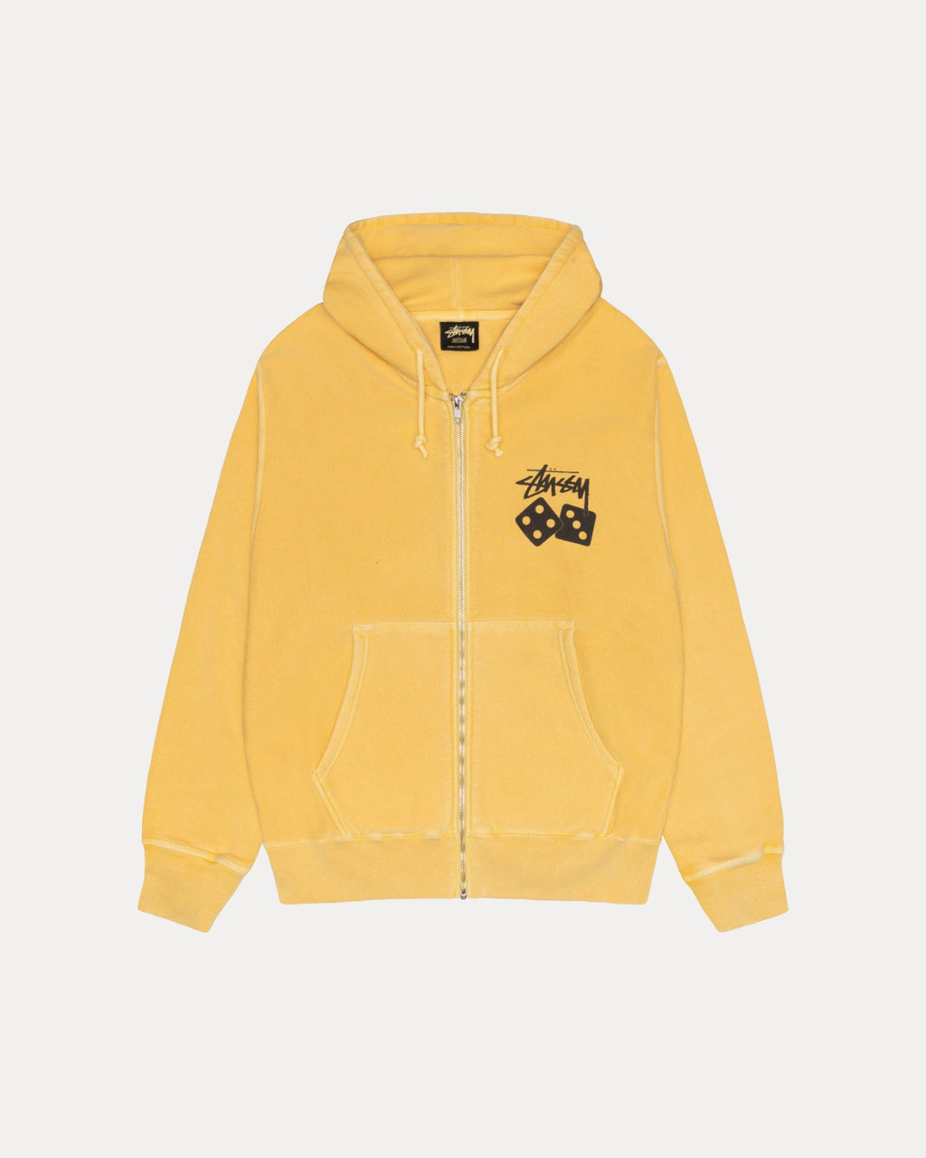 DICE ZIP HOODIE PIGMENT DYED - Yellow