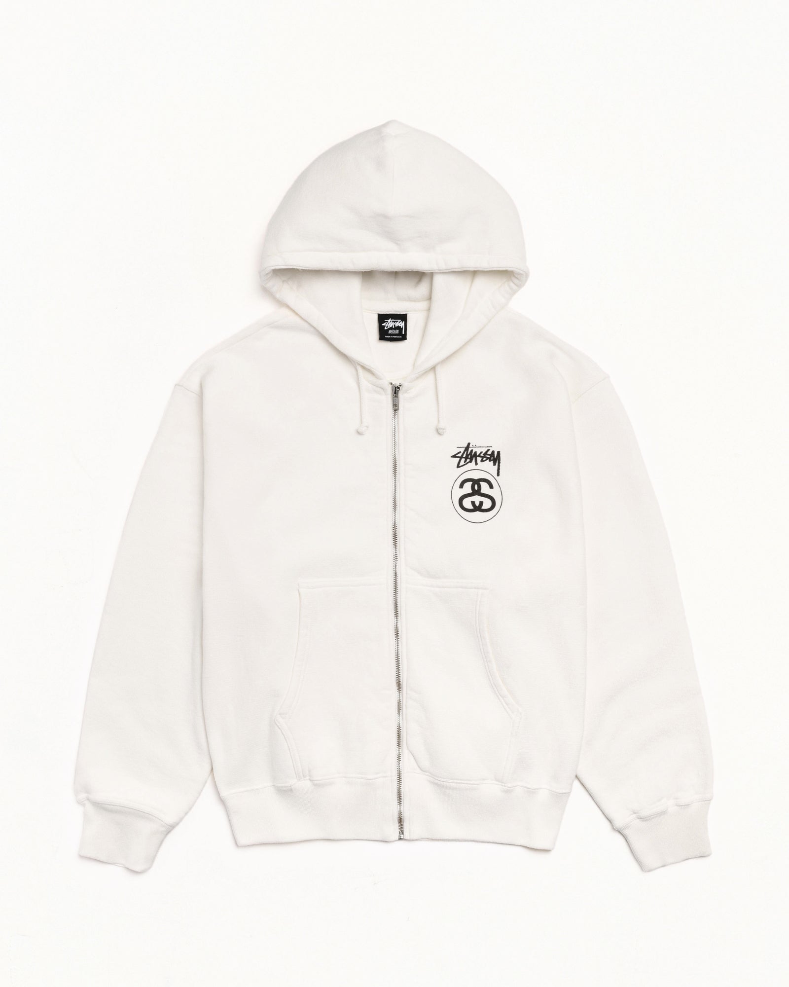 STOCK LINK ZIP HOODIE PIGMENT DYED - Natural