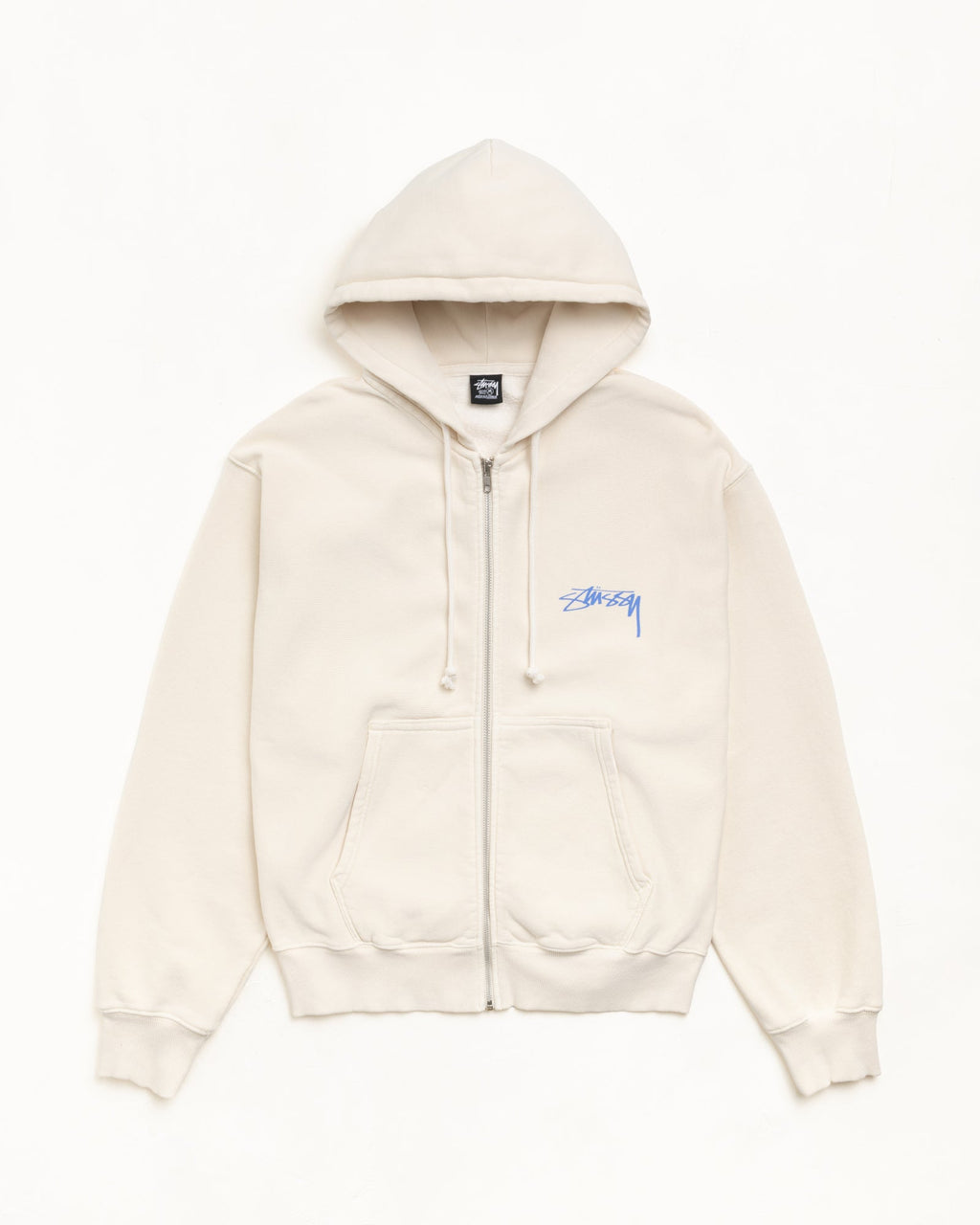 SKATE STACK ZIP HOODIE PIGMENT DYED - Bone