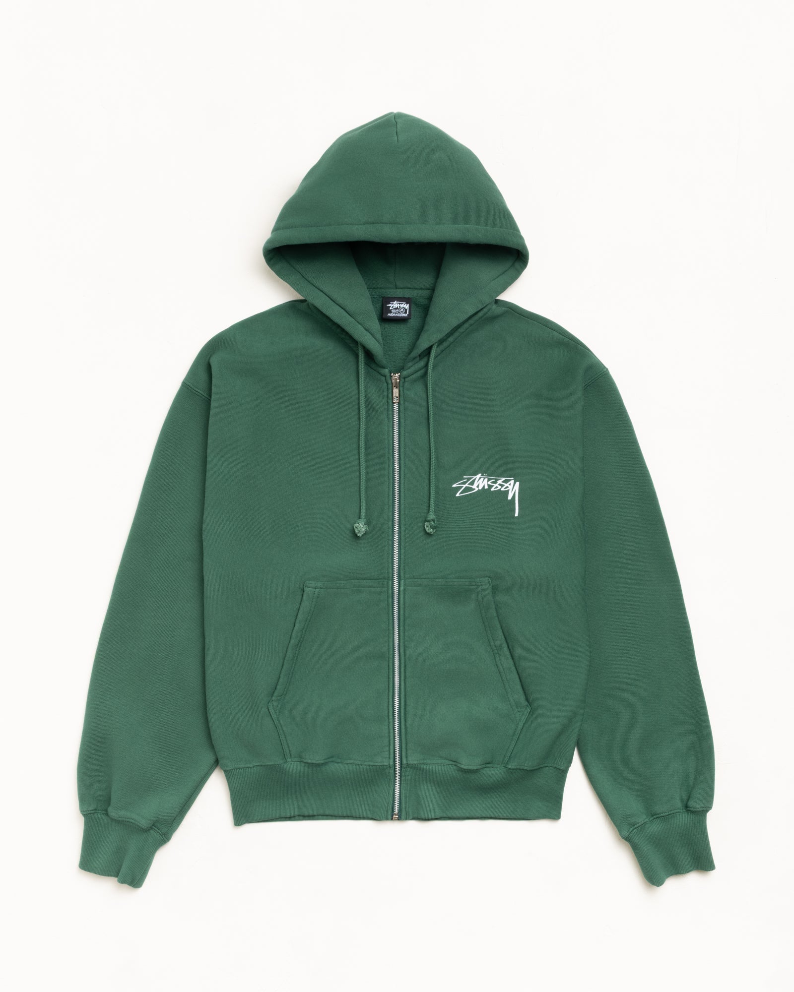SKATE STACK ZIP HOODIE PIGMENT DYED - Pine