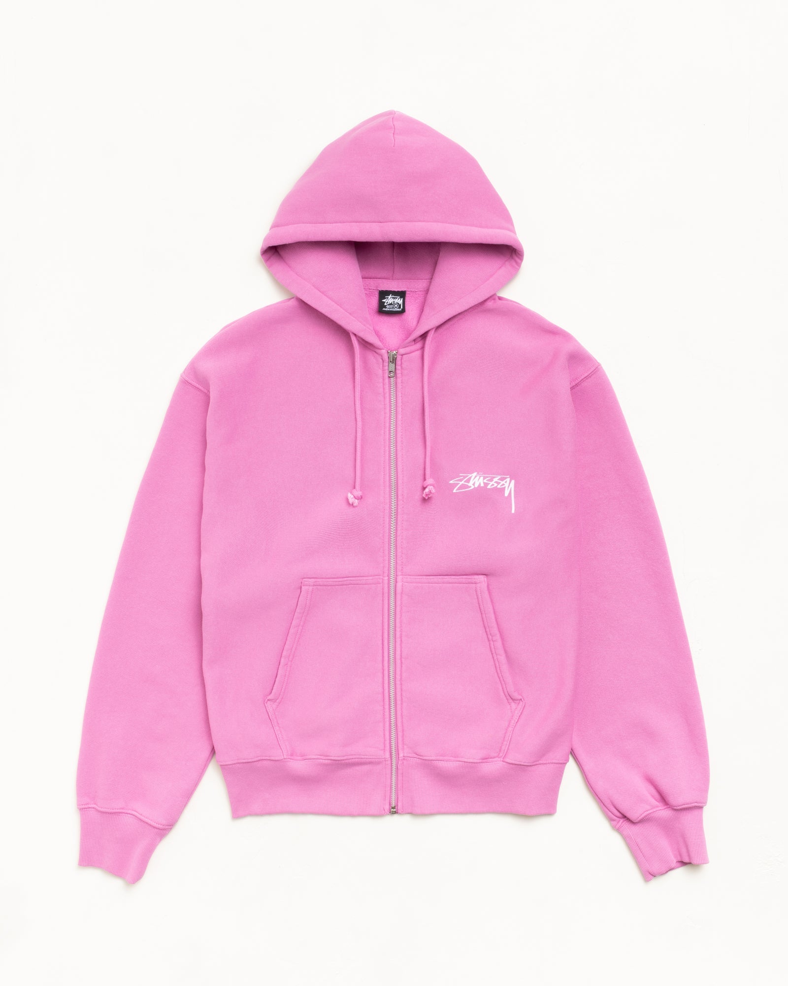 SKATE STACK ZIP HOODIE PIGMENT DYED - Pink