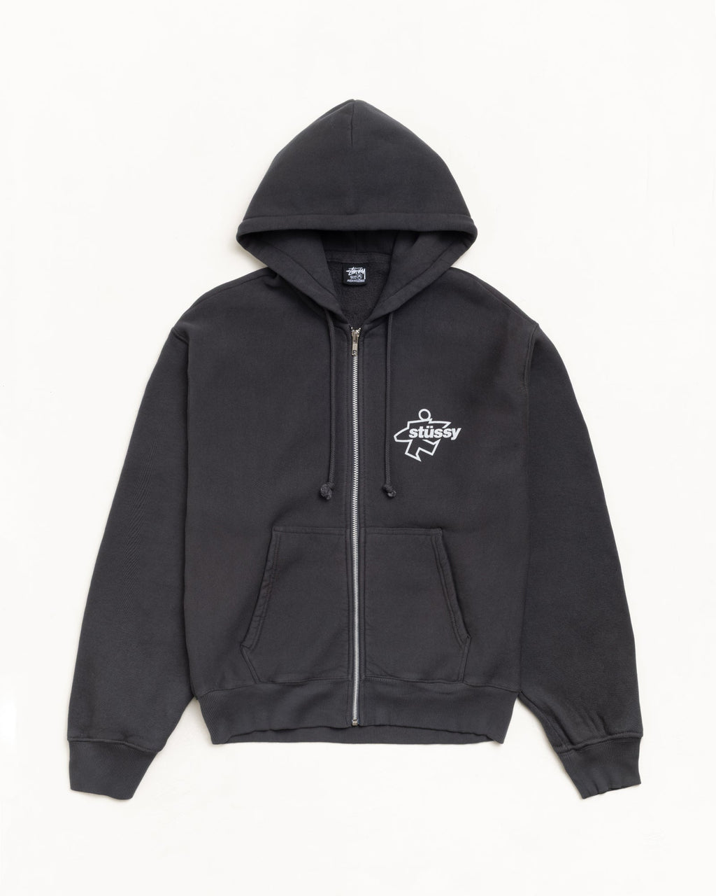 SURF SIZE ZIP HOODIE - Faded Black