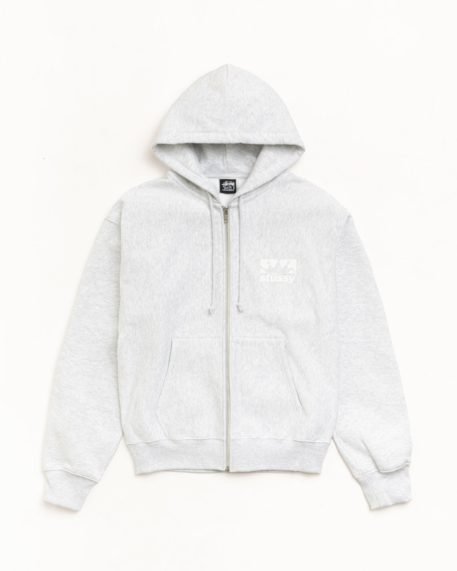 BOX CROWN ZIP HOODIE - Ash Heather