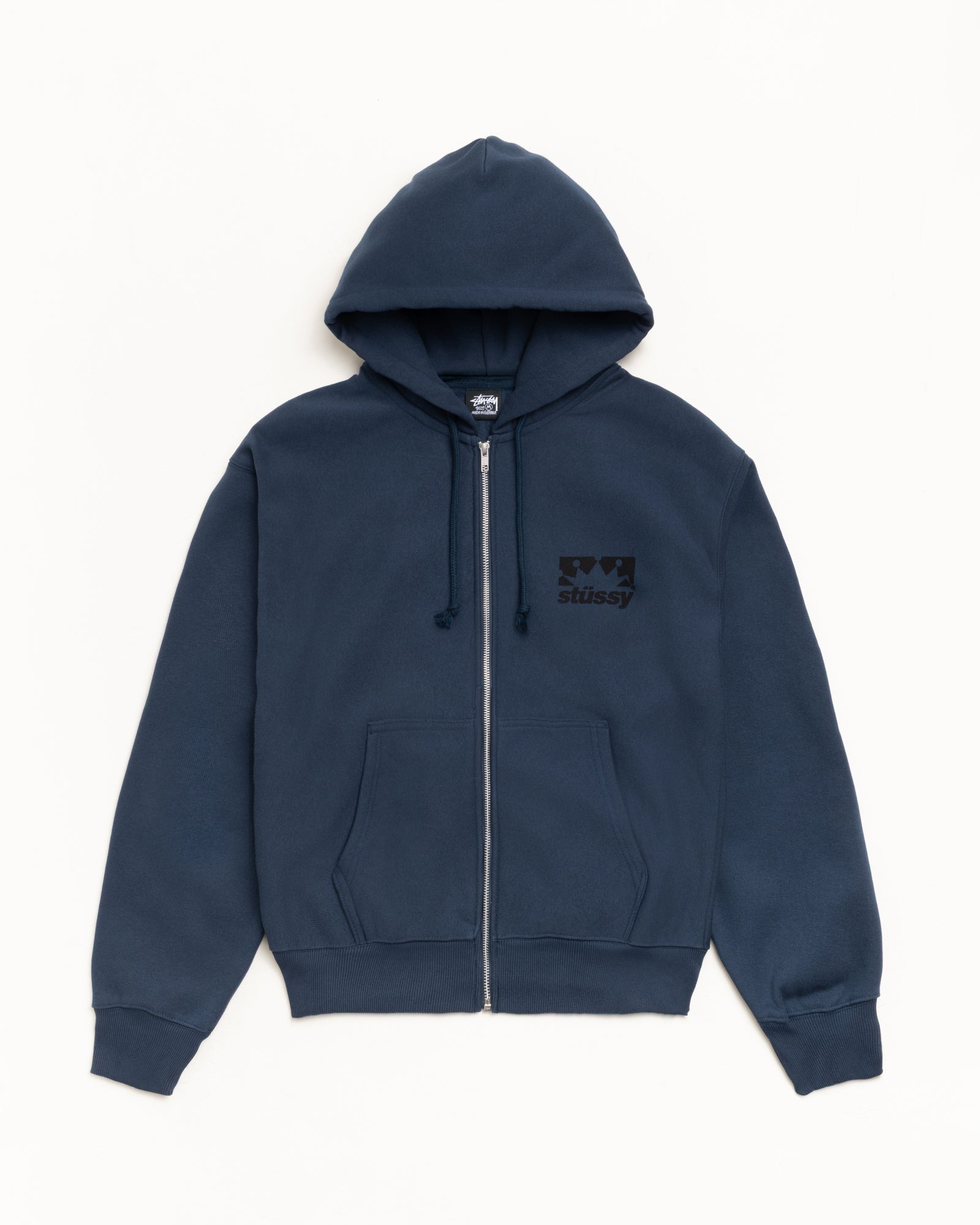 BOX CROWN ZIP HOODIE - Navy