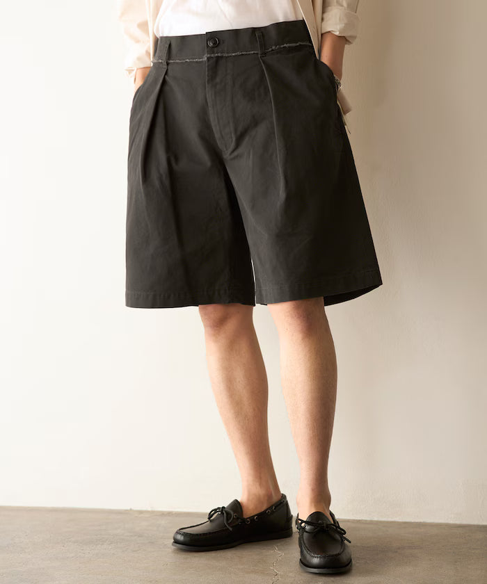 Chino Bermuda Shorts / Cotton Chino Pants - Charcoal Gray
