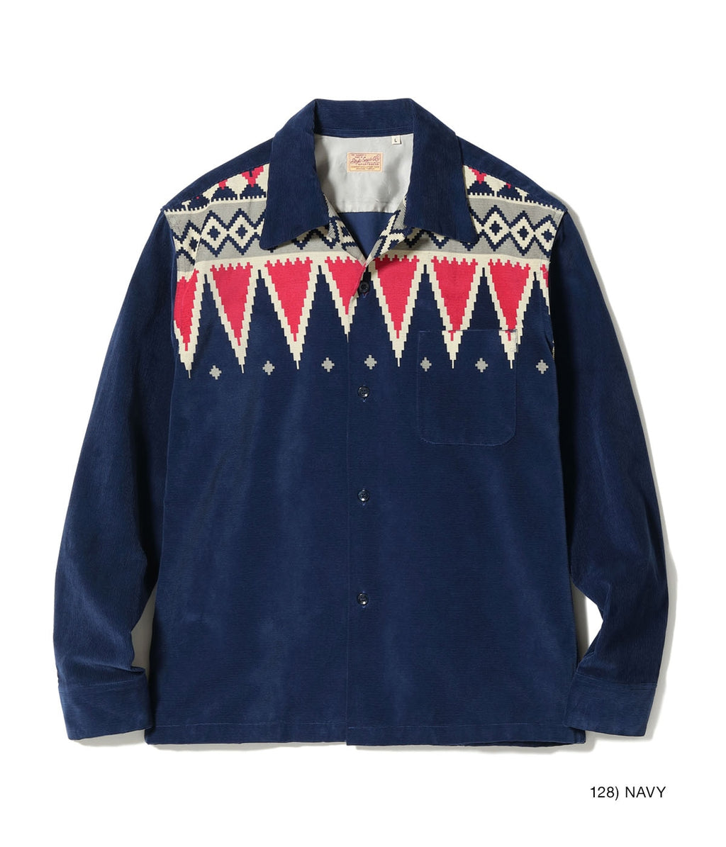 Mid 1950s Style Corduroy Sports Shirt “GUATEMALA” - NAVY