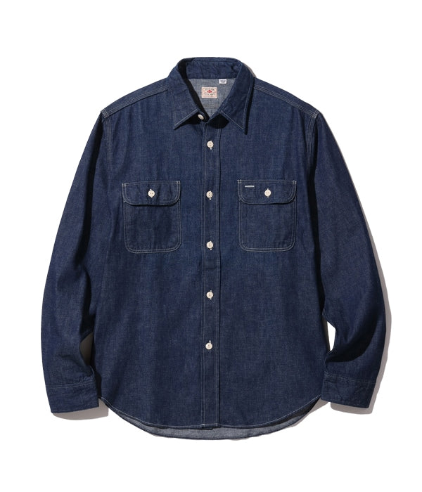 Blue Denim Work Shirt - ONE WASH