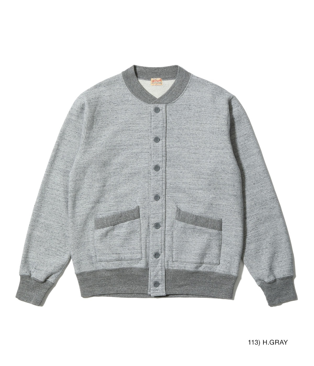 BUTTON FRONT ATHLETIC COAT - H.GRAY