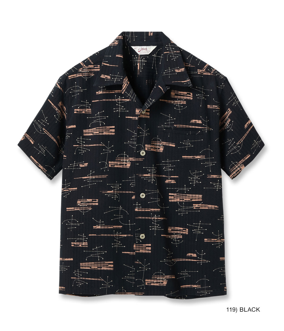 DOBBY COTTON OPEN SHIRT “ATOMIC” - BLACK