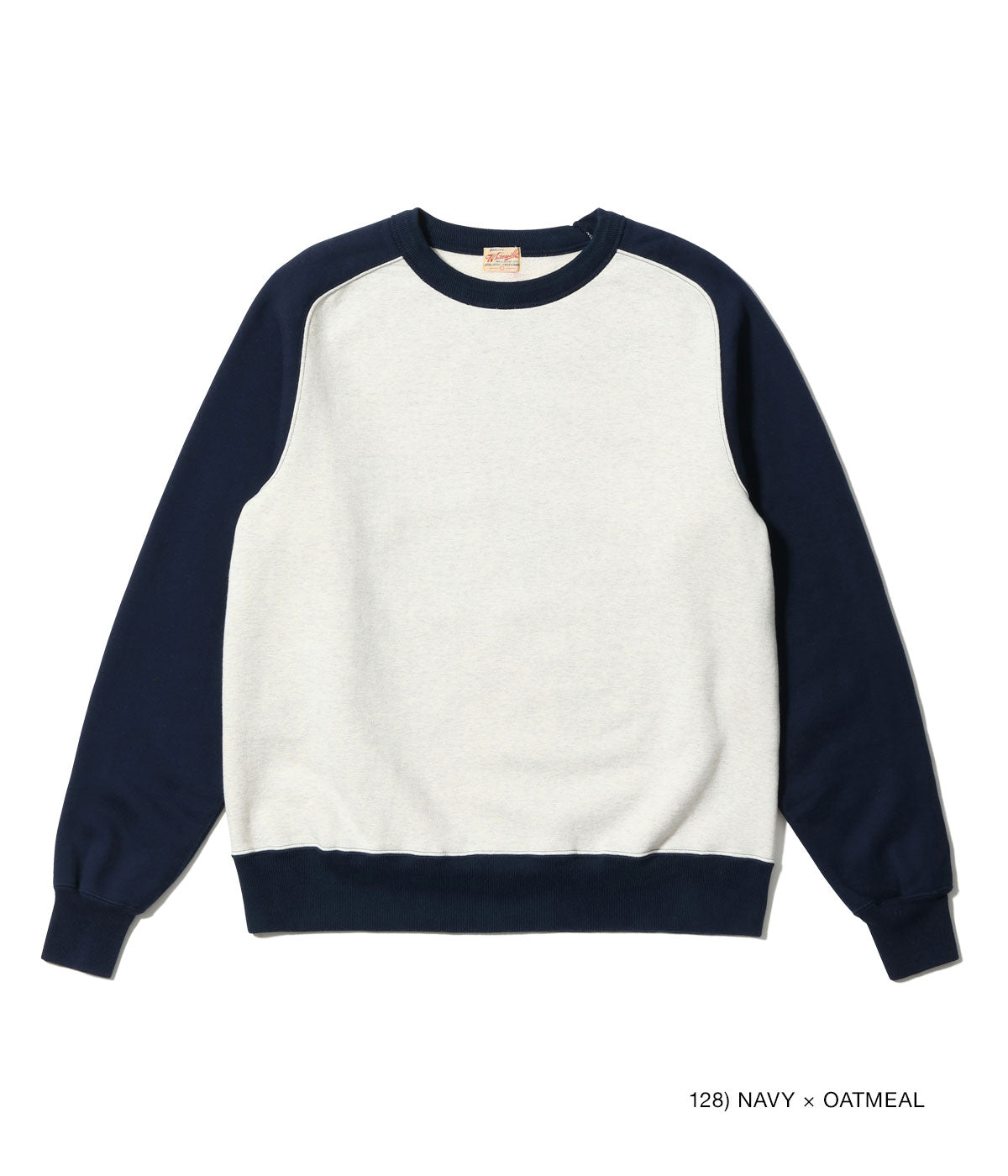 WHITESVILLE FREEDOM SLEEVE SWEAT SHIRT - NAVY × OATMEAL